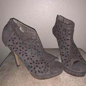 Scalloped Grey Booties Size 10